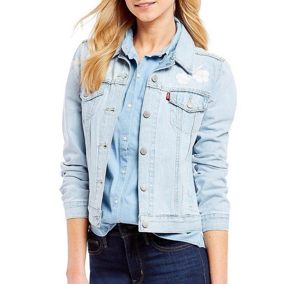 levi's floral denim jacket
